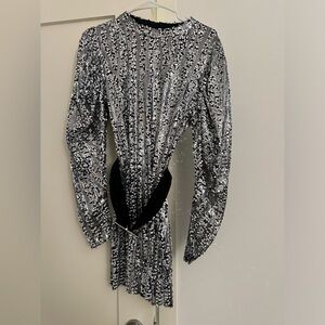 ZARA Belted Sequin Mini Dress